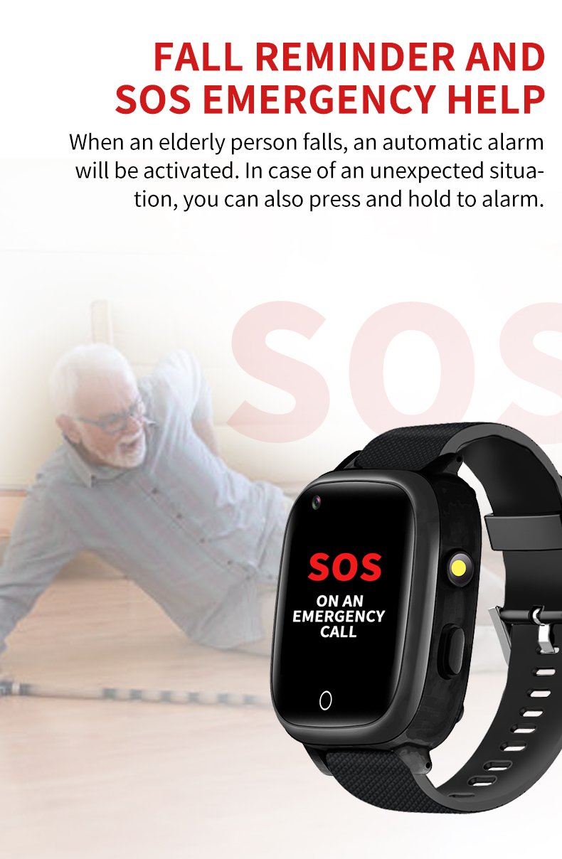 Medical Alert GPS Smart Watches with body temperature, blood oxygen, heart rate monitor, blood pressure monitor and HD video call capability